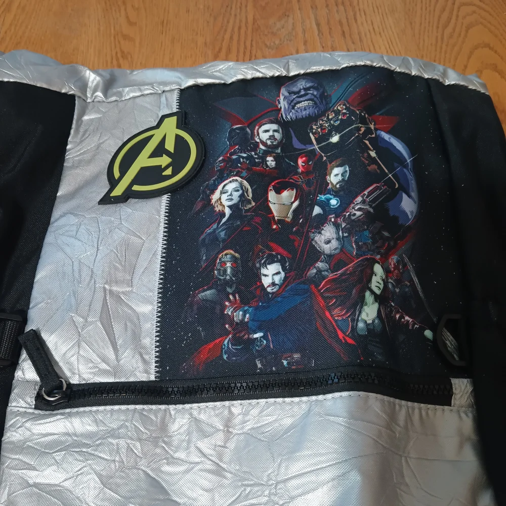 New With Tags Marvel Avengers Silver and Black Backpack Captain America Iron Man